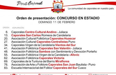 Orden de presentación - Candelaria 2018 - CONCURSO ESTADIO